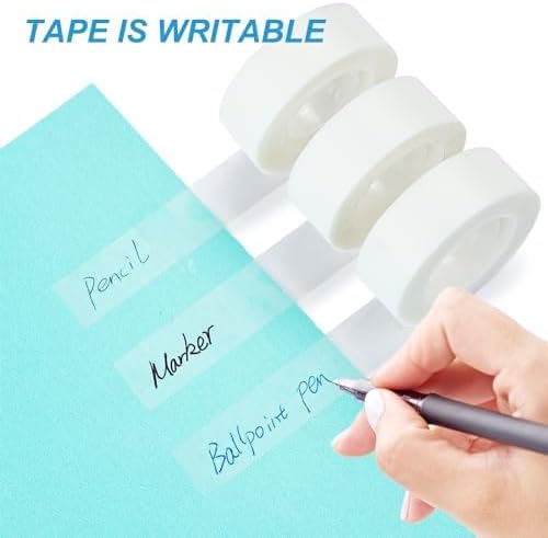 WOSWEL Tape Refills with Dispenser, 24 Roll Invisible Tapes, 3/4 Inch X 600 in, Gift Wrapping Tapes Supplier for Valentine's Day Home School Office Use
