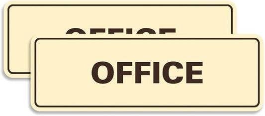 Signs ByLITA Standard Office Sign - Professional Business Signage - Easy to Install (Ivory/Dark Brown) - Large 2 Pack