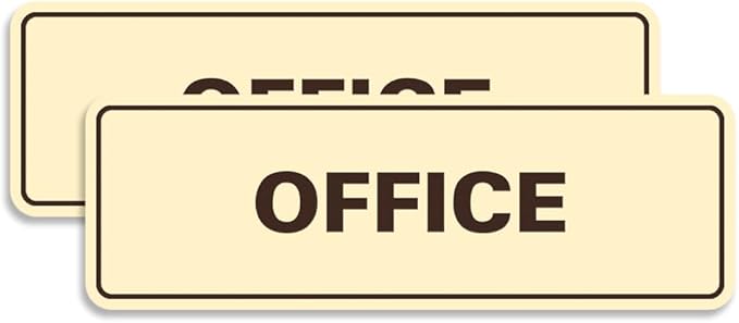 Signs ByLITA Standard Office Sign - Professional Business Signage - Easy to Install (Ivory/Dark Brown) - Small 2 Pack