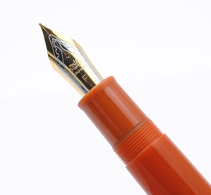 JINHAO X159 Fountain Pen (F Nib 0.5mm, Orange Red with Gold Clip)