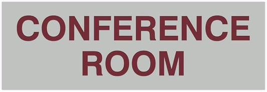 Signs ByLITA Basic Conference Room Sign (Light Grey/Burgundy) - Large