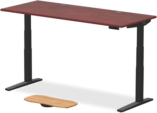 UPLIFTDESK V3 2-Leg Cherry Laminate Wood Standing Desk – Adjustable Height, Advanced 1-Touch Memory Keypad, Under Desk Cable Management, Wire Grommets & Rocker Board (Black C-Frame, 72 x 30 inch)
