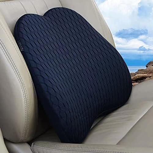 XINJUN Memory Foam car Lumbar Support Pillow - Memory Foam Back Cushion - Used for car Seats, Office Chairs, recliners, Sofas, etc. (Black)