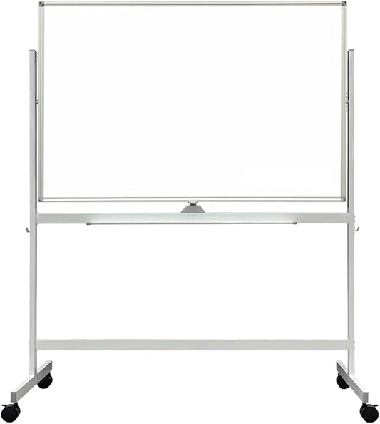 Adjustable Magnetic Mobile Dry Erase Board -48 x 32 Inches Whiteboard Stand with Easel, Lockable Rolling Stand - Double-Sided 80 ×120CM White