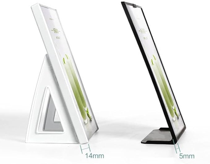 ECKEK ABS Plastic Sign Holder，Menu Displays L Shape Sign Stand Vertical/Horizontal Use (White A5 148×210mm/5.83×8.27inches)