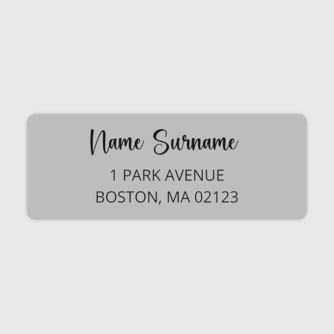 Dotty about Paper Personalized Grey Colorblock - Return Address Labels x 100