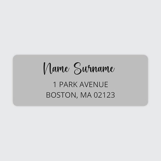 Dotty about Paper Personalized Grey Colorblock - Return Address Labels x 100