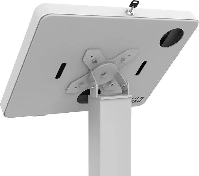 CTA Digital Thin Tall Floor Stand Standing 360 Degree Kiosk Display Tablet Holder with Charger Access & Lock for iPad 11 (A16)-Pro 11-inch M4 Air 11-inch M3- iPad 10th Gen - Galaxy Tab & More Tablets