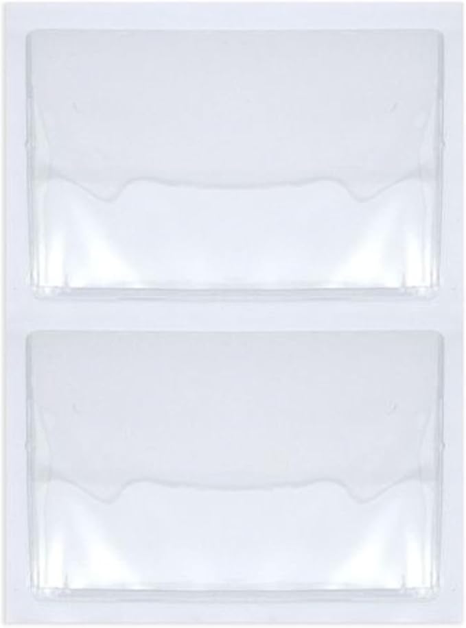 Juvale 100-Pack Clear Business Card Pockets - 3.54 x 2 in Vinyl Top-Load - Peel & Stick Adhesive Pockets for Library Cards & ID Badges - Bulk Set for Storage & Organization