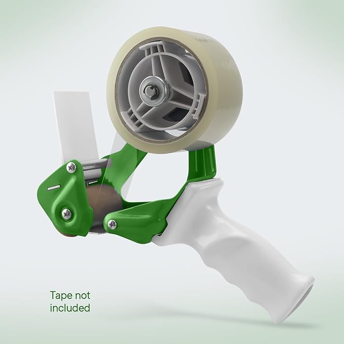 TAPEWELL Heavy Duty Metal Frame 2 Inch Wide Packing Tape Dispenser Gun with Special Ergonomic Handle, 3" Core, Premium Tempered Steel Blade