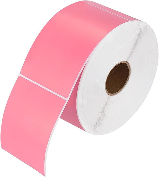 PATIKIL 1000Pcs Colored Coding Labels Stickers, 5x3 Inch Rectangle Inventory Stickers Self Adhesive Tags for Office Business Inventory Management Product Labeling Home Decor, Pink
