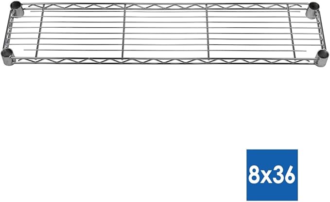 Shelving Inc. 8" d x 36" w x 64" h Chrome Wire Shelving with 5 Tier Shelves, Weight Capacity 800lbs Per Shelf