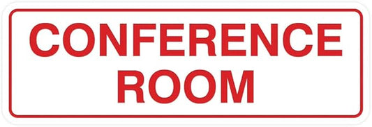 Standard Conference Room Sign - White/Red - Small 2 Pack