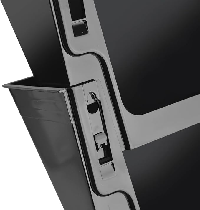 Acrimet Wall Mount Pocket File Organizer Holder Modular Letter Size A4 Plastic (Hangers Included) (Black Color) (3 Pack)