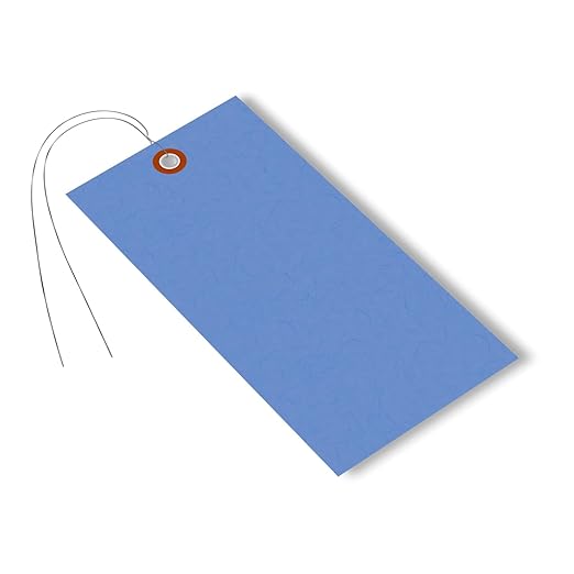 SmartSign (Pack of 1000) 6.25 x 3.125 inch “Blue” Blank Tyvek Shipping Tags with Wire, Size #8, 8 mil Thick Tyvek