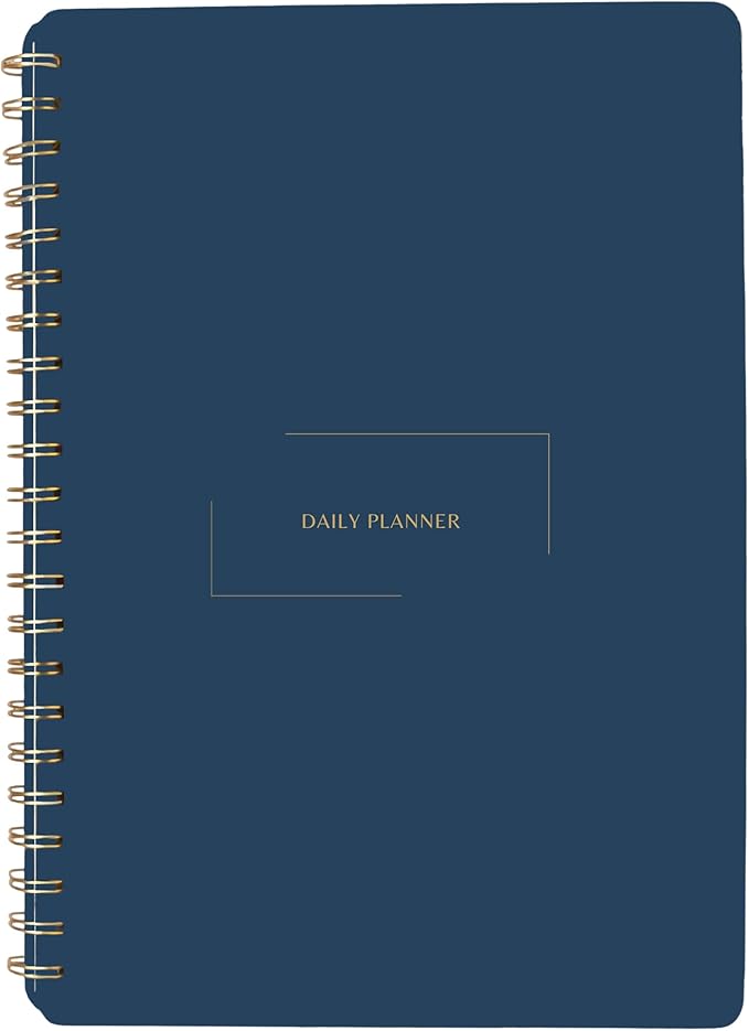 Merely Home Undated Daily Planner | 8.25” x 11.75” To Do List Notebook | Work Productivity ADHD Organizer | Men and Women Planner | College Supplies | Navy | Portrait Layout