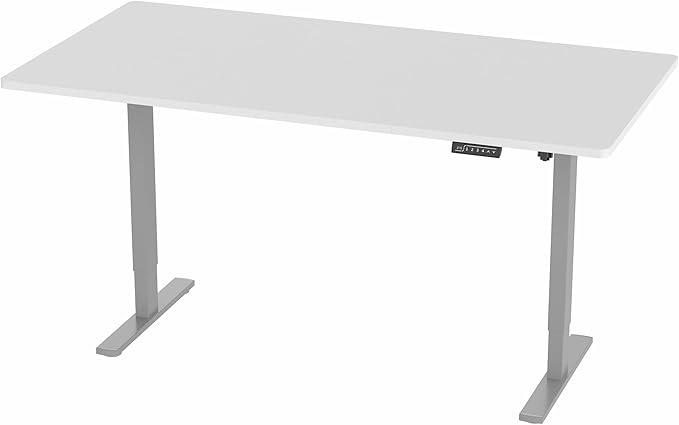 VIVO Electric 71 x 36 in Standing Desk, Memory Height Adjustment, 1B Series, Holds 220 lbs, White Top Gray Frame, DESK-KIT-1G7W-36