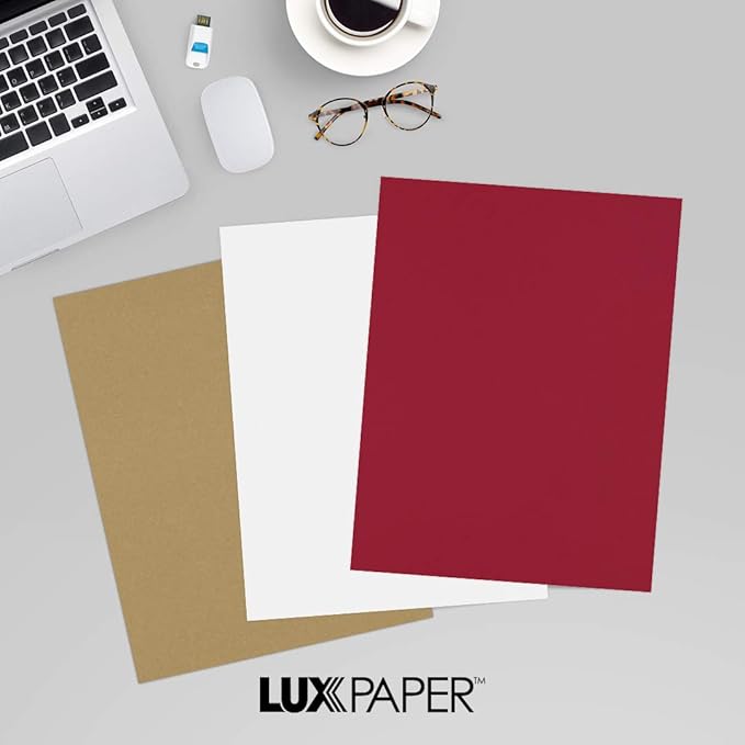 LUXPaper 8.5" x 11" Paper | Letter Size | Garnet Red | 80lb. Text | 250 Qty