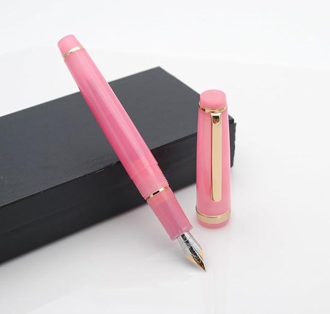 JINHAO 82 Fountain Pen (Transparent Rose Red,Fine Nib 0.5mm)
