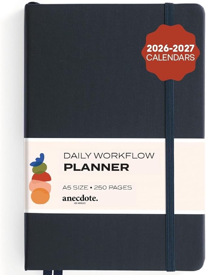 Anecdote 2026-2027 Planner: A Monthly, Weekly & Daily Planner with Calendar | 8.5" x 5.2" | Hardcover To-Do List Organizer, Planning Your Success, Start Anytime, Achieve Productivity Goals (Ink Blue)