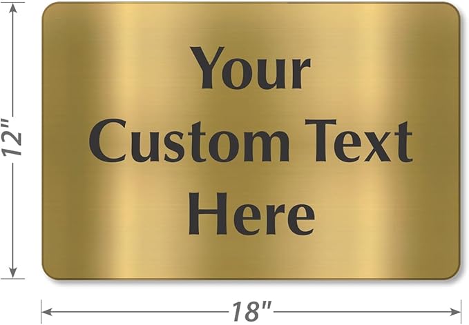 SmartSign Custom Brass Sign - 12" x 18", 40 mil REAL Bugle Brass Metal, Personalized Name Door Sign, Heavy-Duty Premium Engraved Door/Wall Mount Plaque for Business/Office, Gold and Black
