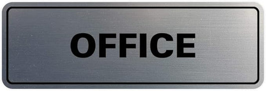 Signs ByLITA Standard Office Sign - Professional Business Signage - Easy to Install (Brushed Silver) - Small 1 Pack