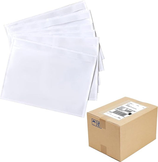 Shipping Label Sleeves, 7.5”×5.5”Self-Adhesive Shipping Label Sleeves, Packing List Envelopes, Clear Top-Loading Packing List, Shipping Labels Pouches For Shipping Labels/Files, 200 Pack.