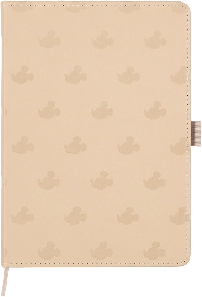 Happy Planner Disney Mickey Dot-Grid Journal for Office, School, or Journaling, Vegan Leather Notebook, A5 Size, 80 Pages, Ivory
