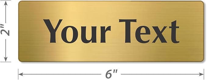 SmartSign Custom Brass Sign - 2" x 6", 40 mil REAL Bugle Brass Metal, Personalized Name Door Sign, Heavy-Duty Premium Engraved Door/Wall Mount Plaque for Business/Office, Gold and Black