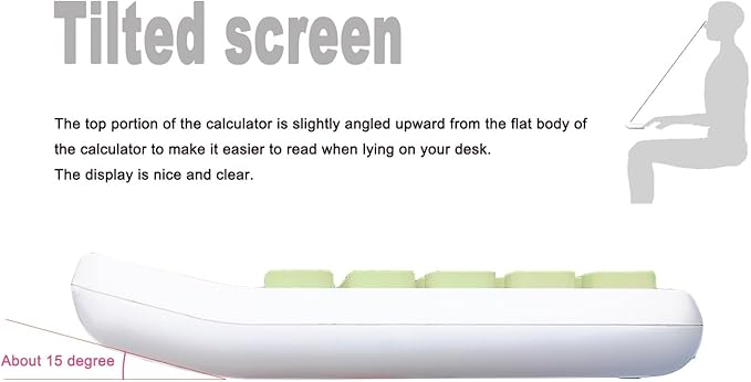 Mechanical Calculator,BTSEYAW Dual Power Calculator with 8 Digit Display tilt Screen and Big Buttons, Cute Office Desk Accessory (Green)