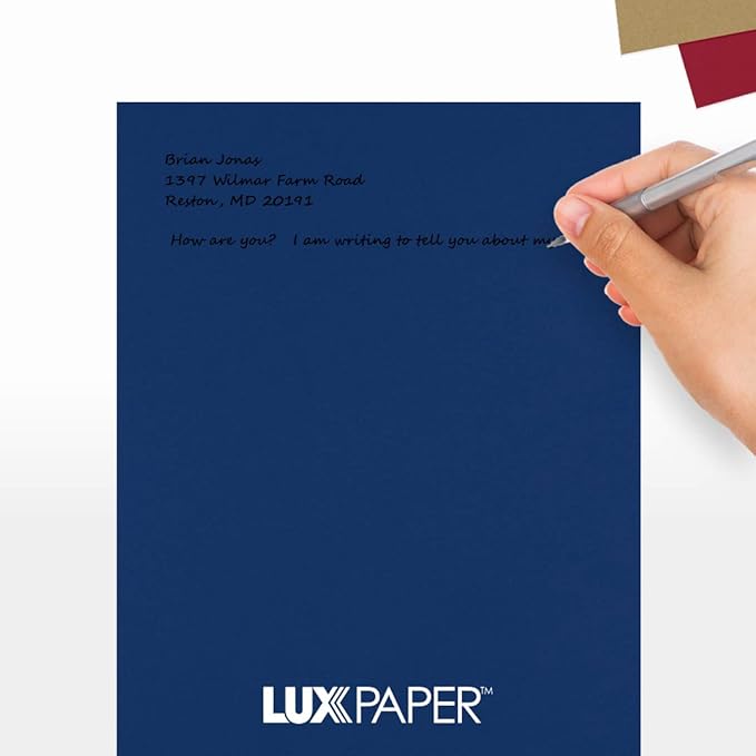 LUXPaper 8.5" x 11" Cardstock | Letter Size | Navy Blue | 100lb. Cover (183lb. Text) | 50 Qty