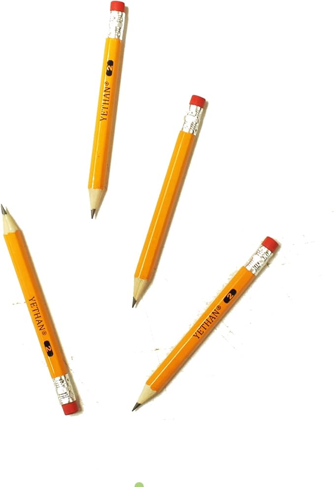 YETHAN 400Pcs Golf Pencils with Eraser Tops, Hexagon Wooden pencils, Pre Sharpened 2# HB Half Golf School Office 4" Mini 400 count/Box