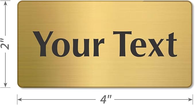 SmartSign Custom Brass Sign - 2" x 4", 40 mil REAL Bugle Brass Metal, Personalized Name Door Sign, Heavy-Duty Premium Engraved Door/Wall Mount Plaque for Business/Office, Gold and Black