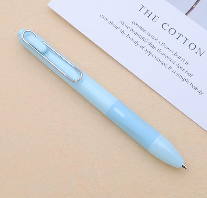 xixixiaozhu OASO K018 Sealed Retractable Fountain Pen Set 0.5mm with 2pcs Blue Ink Cartridges Smooth Writing for School Students (Light Blue)