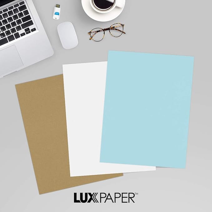 LUXPaper 8.5" x 11" Paper | Letter Size | Pastel Blue | 60lb. Text | 500 Qty
