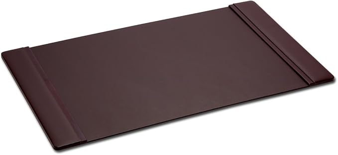 DACASSO Leather Desk Pad with Side Rails - Luxury Leather Desk Blotter for Writing - Executive Desk Surface Protector - (Chocolate Brown, 22” x 14”)