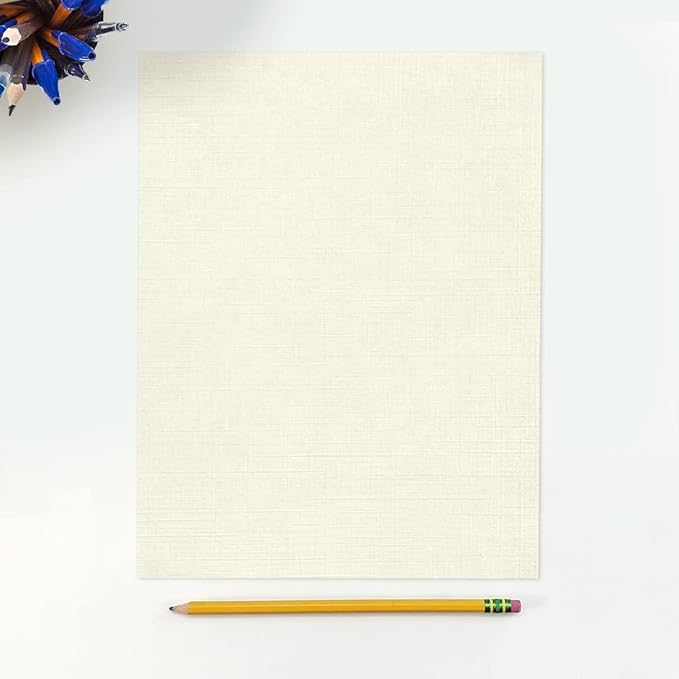 LUXPaper 8.5" x 11" Classic Linen Paper | Letter Size | Natural White | 70lb. Text | 1,000 Qty