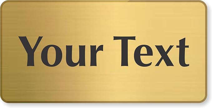 SmartSign Custom Brass Sign - 1.5" x 3", 40 mil REAL Bugle Brass Metal, Personalized Name Door Sign, Heavy-Duty Premium Engraved Door/Wall Mount Plaque for Business/Office, Gold and Black