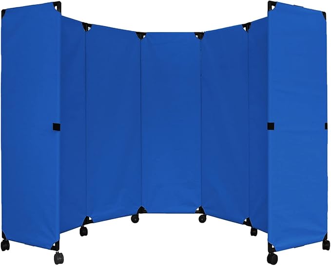Versare MP10 Portable Folding Wall Partition | Economical 5 Panel Design | Portable Room Divider On Wheels | Adjustable, Freestanding Setup | Multiple Widths
