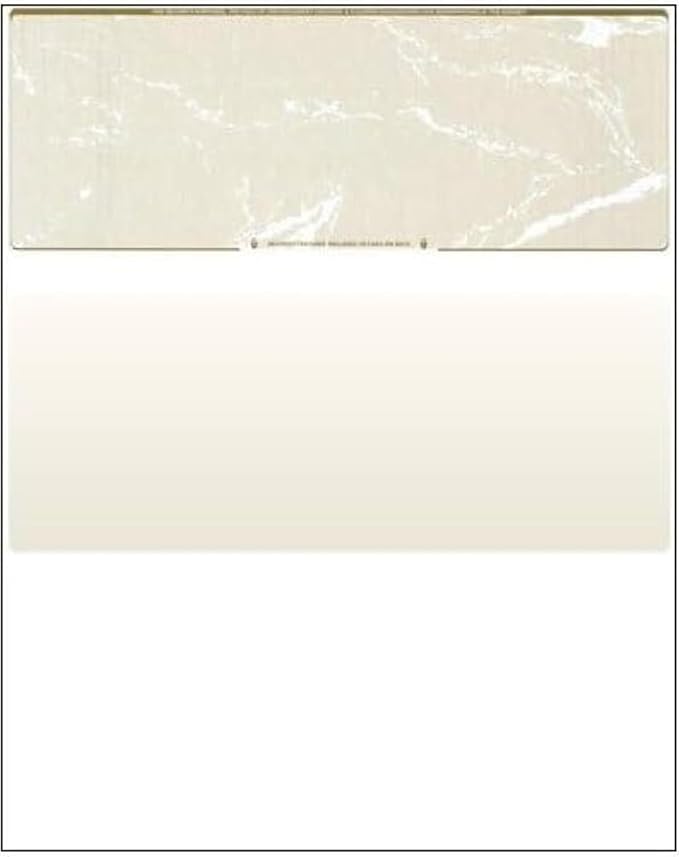 Compuchecks Check on Top Blank Check Paper - 2500 Pack, Quick-Books & Laser Printer Compatible - Security Business Checks with Voucher - 8.5" x 11" Gold Marble