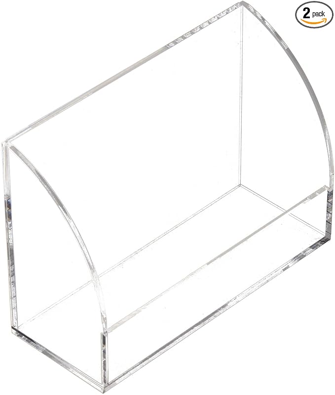 SEVENY 2 PACKS 3x5 Acrylic Index Card Holder Business Card Display Stand for Desk File Note Clear Postcard Stand Index Card Rack Acrylic Business Card Stand for Office Business Classroom (No Card)