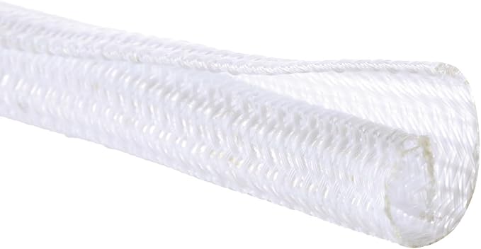 QCSIW 1/2 inch x 50ft Split Sleeve Wire Loom Tubing - Durable Cord Protector for USB, Power Cords, Audio/Video Cables | Chew-Proof Cable Sleeve to Protect Pets & Wires | Easy Installation, White