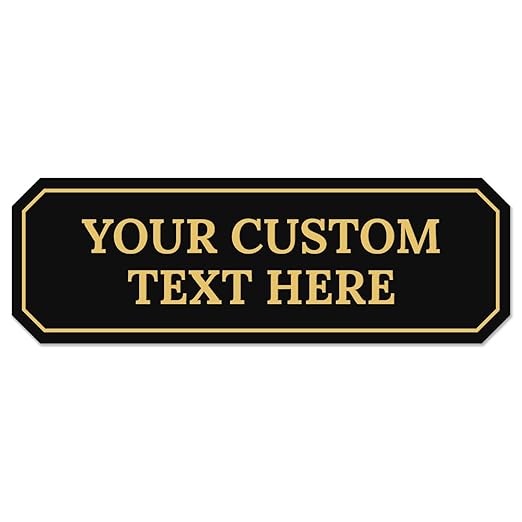 Custom Wall or Door Sign, Personalized Notched Plaque Engraved Message for Bussiness, Property and Home Indoor/Outdoor, 4x12 Inches, Made in USA by Sigo Signs