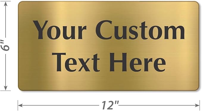 SmartSign Custom Brass Sign - 6" x 12", 40 mil REAL Bugle Brass Metal, Personalized Name Door Sign, Heavy-Duty Premium Engraved Door/Wall Mount Plaque for Business/Office, Gold and Black