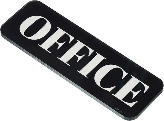 PATIKIL Office Sign, Acrylic 6"x2" Self Adhesive Door Sign Sticker Waterproof Decor Label for Office Home Business, Black