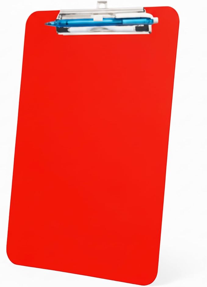 TFDLCG zm Red Nursing Clipboard with Pen Holder,Plastic Clip Boards 8.5x11 Heavy Duty,A4 Letter Size, Cute Clipboards for Women Kids Teacher,Classroom Office Home