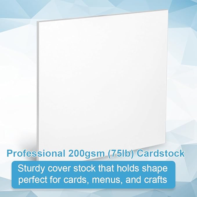 Cardstock Paper - Plain Heavy White Stock, Cover Stock Paper, 75lb(200 gsm) Cover Stock Paper, 11" x 17", 100 Sheets, Cardstock Paper for Printer, Resume, Scrapbooks, Art, Crafts, Business Cards