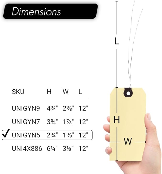 INNOVART Shipping Tags - Double Wired 2 3/4' x 1 3/8', Manila Wire Tags with Reinforced Eyelet, Case of 1000