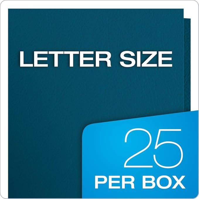 Oxford Twin-Pocket Folders, Textured Paper, Letter Size, Blue, Holds 100 Sheets, Box of 25 (57502EE)
