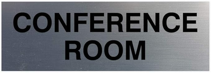 Signs ByLITA Basic Conference Room Sign (Brushed Silver) - Large
